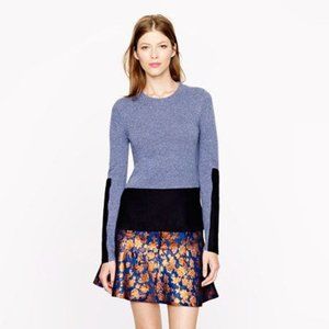 J.Crew Woven panel sweater in heather atlantic, size M